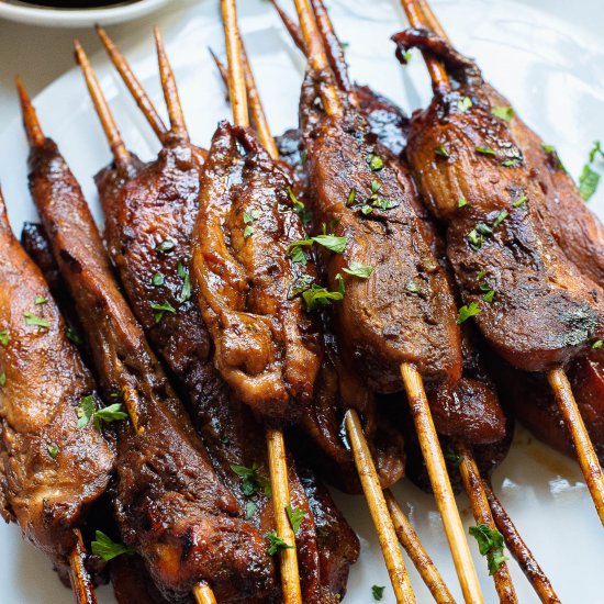 Sticky Bourbon Chicken Skewers