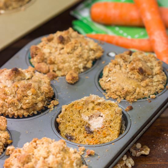 Stuffed Carrot Cake Muffins