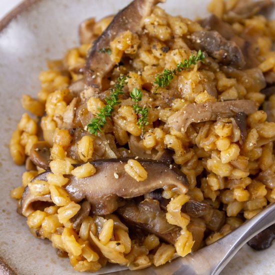 Baked Barley with Mushrooms