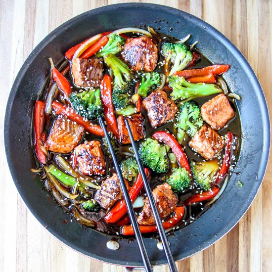 Teriyaki Salmon Stir Fry