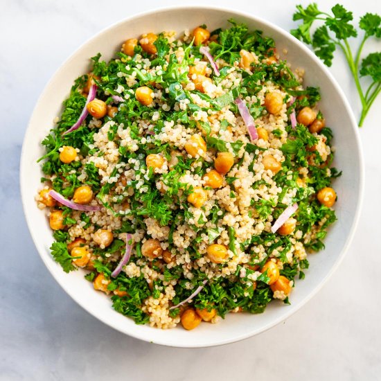 Quinoa Chickpea Kale Salad