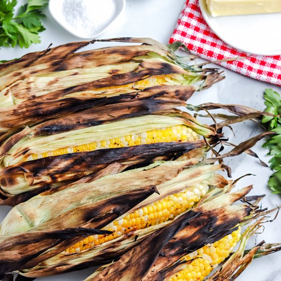 Grilled Corn on the Cob in Husk