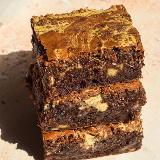 Chocolate Tahini Halva Brownies