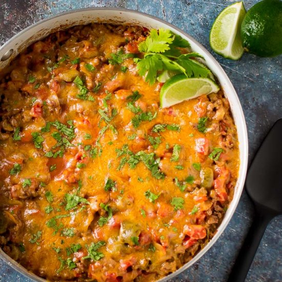 One Pot Cheesy Taco Skillet