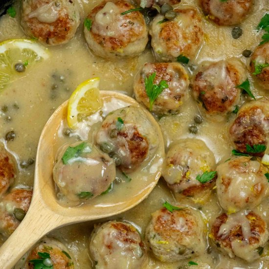 Stuffed Chicken Piccata Meatballs