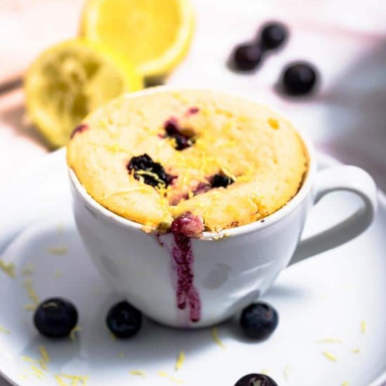 Keto Lemon Blueberry Mug Cake