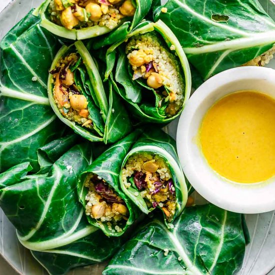 Chickpea Salad Collard Greens Wraps