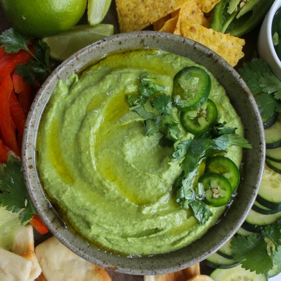 Cilantro Lime Hummus with Jalapeño