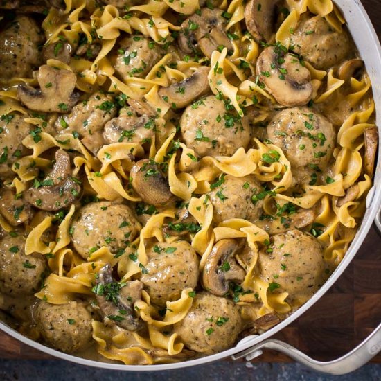 One Pot Meatball Stroganoff