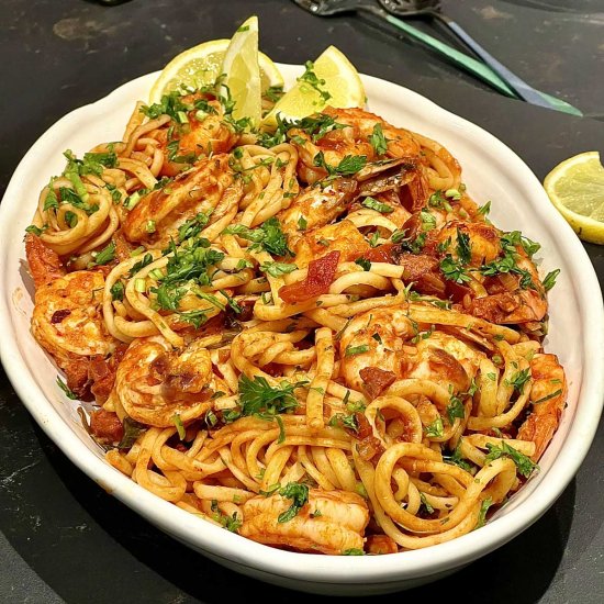 Easy Prawn and Chorizo Pasta