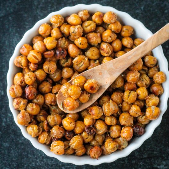 Garlic Herb Roasted Chickpeas