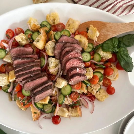 Panzanella Salad Reverse-Sear Steak