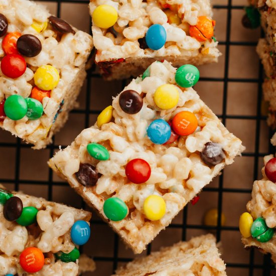 m&m rice krispie treats