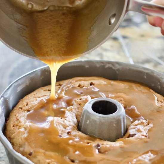 Banana Chocolate Caramel Bundt Cake