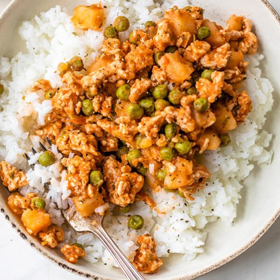 Ground Turkey w Potatoes and Peas