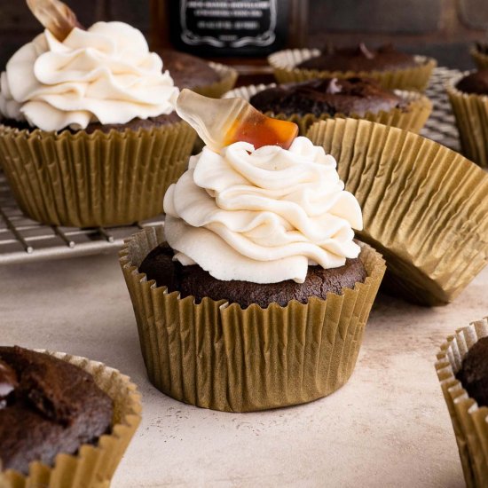 Chocolate Whiskey Cupcakes