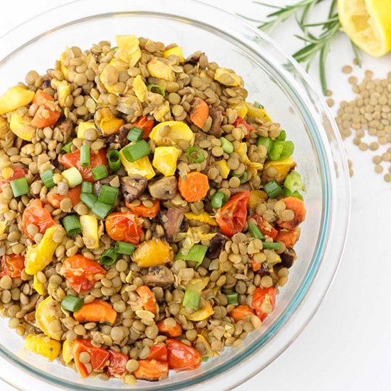 Roasted Veggie Lentil Salad