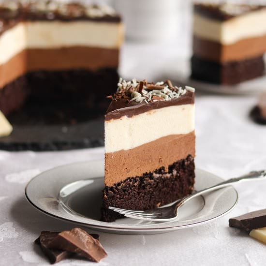 Triple Chocolate Mousse Torte