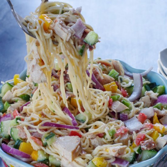 Chicken Bacon Ranch Pasta Salad