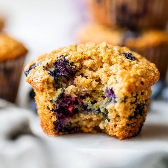 Insane Blueberry Oatmeal Muffins!