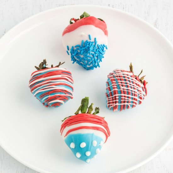 Patriotic Chocolate Covered Strawbe