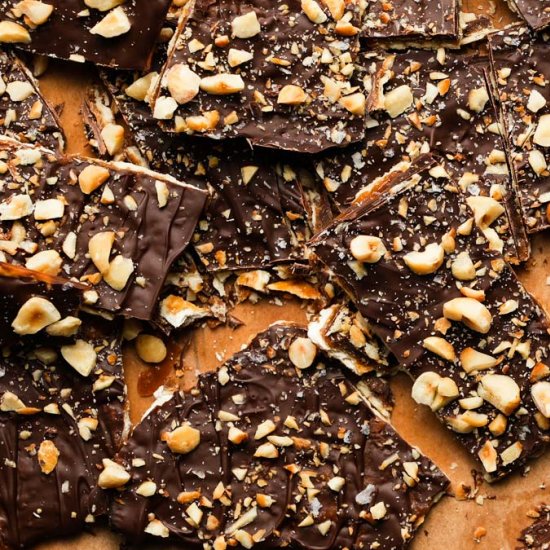 Salted Matzo Toffee with Chocolate