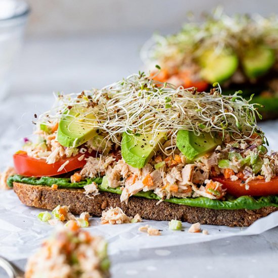 Open Faced Tuna Sandwich w Avocado