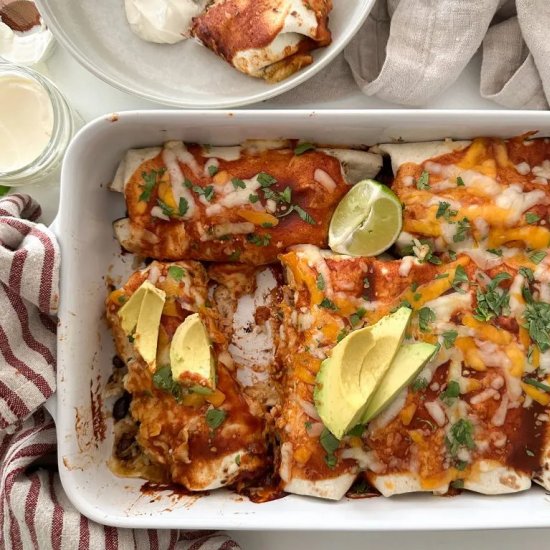 Overstuffed Beef Burrito-Enchiladas