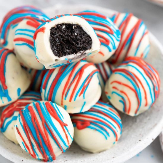 Red White and Blue Oreo Truffles