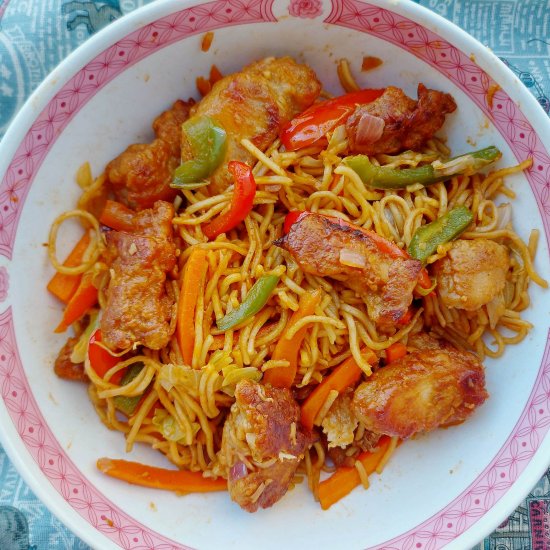 Chicken Manchurian Noodles