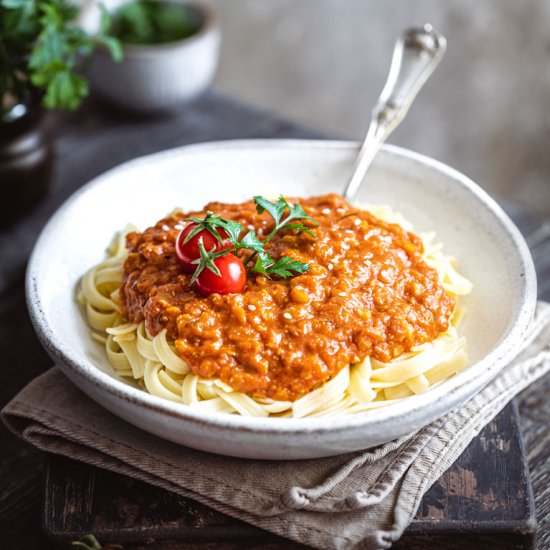 Tomato Red Lentil Pasta Sauce