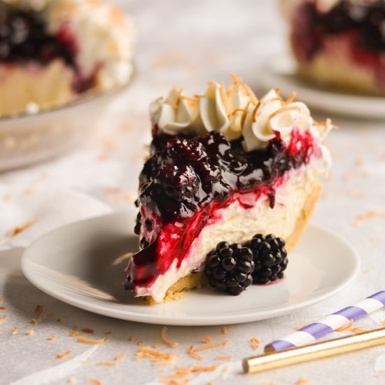 Blackberry Coconut Cream Pie