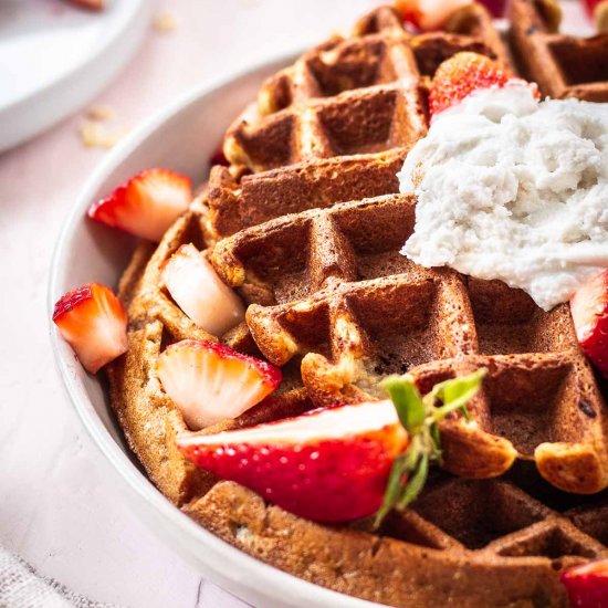 3 Ingredient Oatmeal Waffles