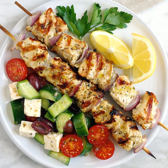 Greek Chicken Kebabs