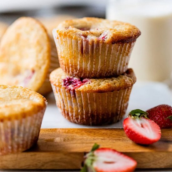 Strawberry Almond Flour Muffins