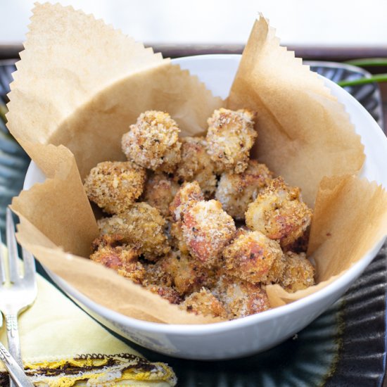 Baked panko popcorn shrimp