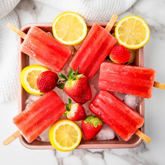 Easy Strawberry Lemonade Popsicles