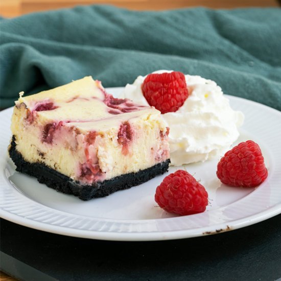 Raspberry Swirl Cheesecake Bites