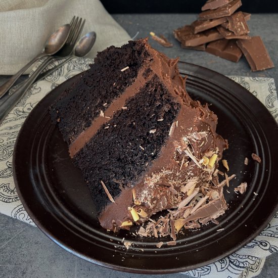 Spelt Flour Chocolate Fudge Cake