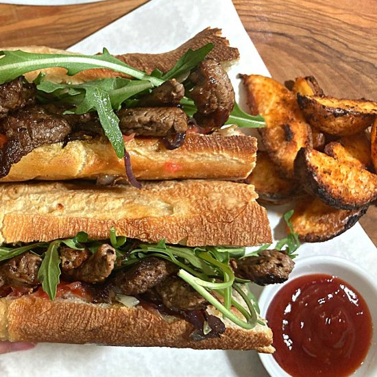 Ribeye Steak Sandwich with Arugula