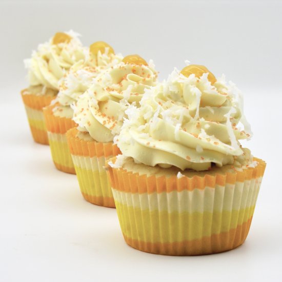 Passionfruit-filled Coconut Cupcake