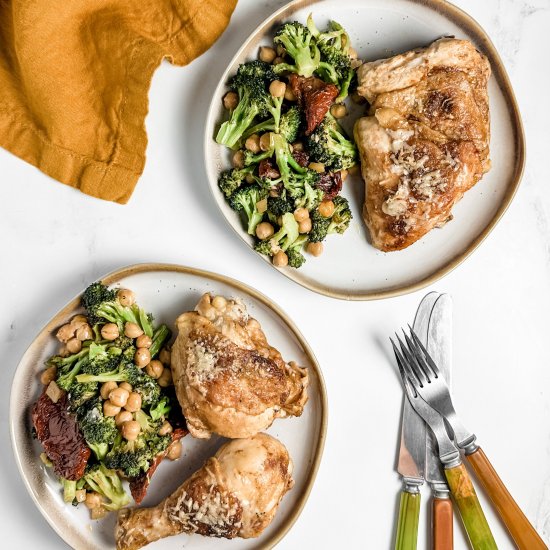 sheet pan chicken with broccoli