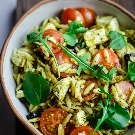 orzo pesto pasta salad