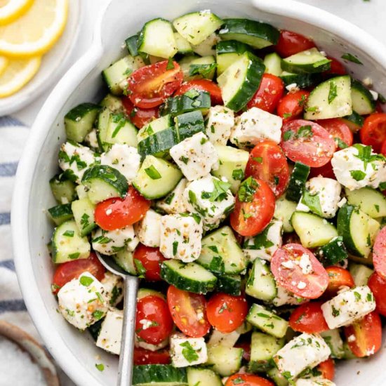 Greek Cucumber Tomato Feta Salad