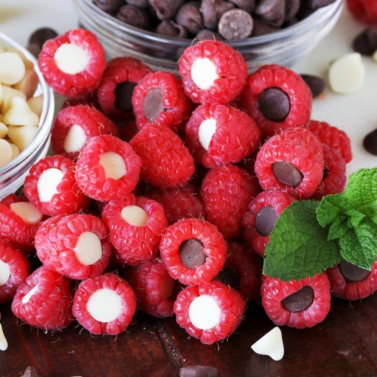 Chocolate Stuffed Raspberries