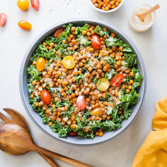 Crispy Chickpea and Kale Salad