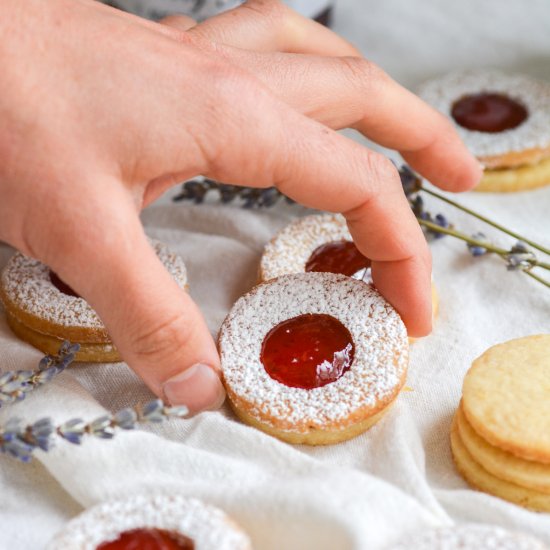 Vegan Strawberry Linzer Cookies