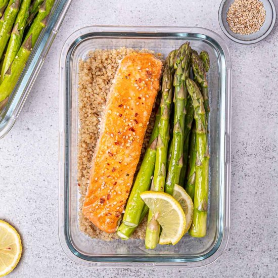 HONEY SALMON AND ASPARAGUS