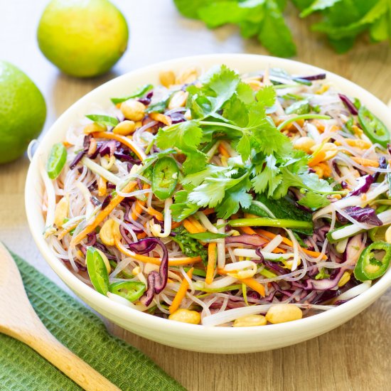 Asian rice noodle salad