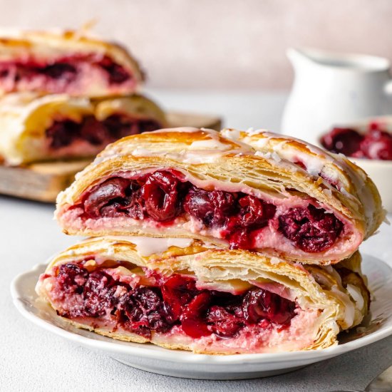 Sweet Cream Cheese Cherry Danish